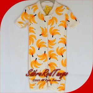 NWT Hanna Andersson Organic Baby Shortie Zip Sleeper Banana Bunch 85 2T 2